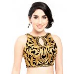 Black Velvet Zari Embroidery Readymade Blouse