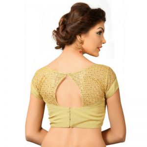 Gold Tissue Embroidered Readymade Blouse