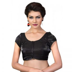 Black Fancy Fabric Plan Work Readymade Blouse