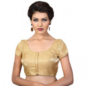 Gold Fancy Fabric Plan Work Readymade Blouse