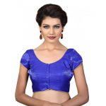 Royal Blue Fancy Fabric Plan Work Readymade Blouse