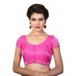 Pink Fancy Fabric Plan Work Readymade Blouse