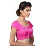Pink Fancy Fabric Plan Work Readymade Blouse
