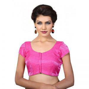 Pink Fancy Fabric Plan Work Readymade Blouse