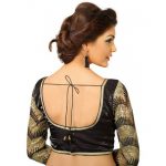 Black Dupion Silk Embroidery Readymade Blouse