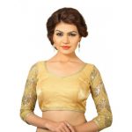 Gold Dupion Silk Embroidery Readymade Blouse