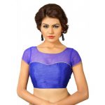 Royal Blue Net Plan Readymade Blouse