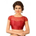 Maroon Net Plan Readymade Blouse