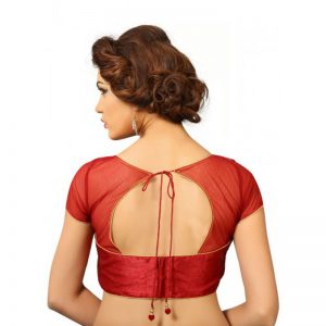 Maroon Net Plan Readymade Blouse