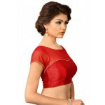 Red Net Plan Readymade Blouse