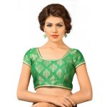 Green Brocade Stone & Zari Work Readymade Blouse