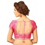 Pink Brocade Stone & Zari Work Readymade Blouse