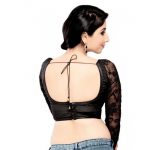 Black Net Embroidered Readymade Blouse