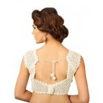 White Crochet Cut Work Readymade-Blouse