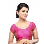 Pink Embrodiery Stitched Tissue Readymade Blouse