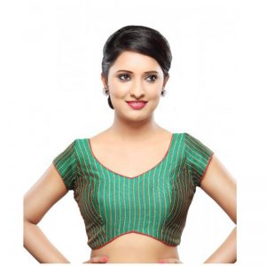 Green Embrodiery Stitched Tissue Readymade Blouse