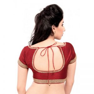 Maroon Zari Work Dupion Silk Readymade Blouse