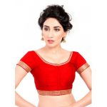 Red Zari Work Dupion Silk Readymade Blouse