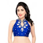 Royal Blue Moti Work Fancy Fabric Readymade Blouse