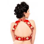 Red Moti Work Fancy Fabric Readymade Blouse