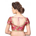 Pink Embroidred Brocade Readymade-Blouse