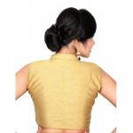 Gold Plain Dupion Silk Collar Blouse Readymade-Blouse