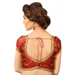 Maroon Printed Brocade Readymade Blouse