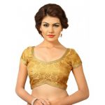 Gold Printed Brocade Readymade Blouse