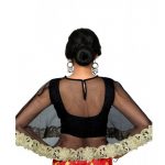 Black Embroidered Dupion Silk U Neck Blouse Readymade-Blouse