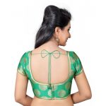 Green Embellished Brocade Readymade Blouse