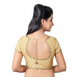 Gold Zari Embellished Dupion Silk Readymade Blouse