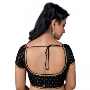 Black Zari Work Brocade Readymade Blouse