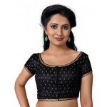 Black Zari Work Brocade Readymade Blouse