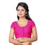 Pink Zari Embellished Dupion Silk Readymade Blouse