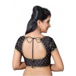 Black Zari Embellished Dupion Silk Readymade Blouse