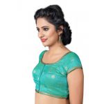 Rama Green Printed Silk Readymade Blouse
