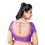 Brinjal Printed Silk Readymade Blouse