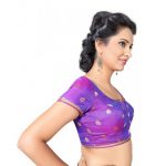 Brinjal Printed Silk Readymade Blouse