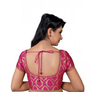 Pink Embroidery Brocade Readymade Blouse