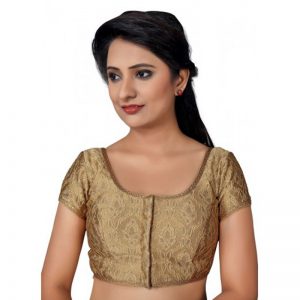 Gold Embroidery Brocade Readymade Blouse