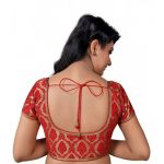 Red Embroidery Brocade Readymade Blouse