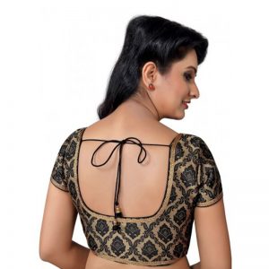 Black Embroidery Brocade Readymade Blouse