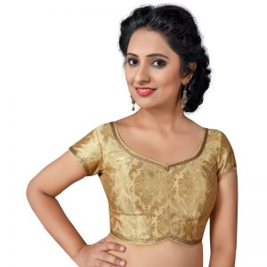 Gold Embroidery Brocade Readymade Blouse