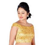 Gold Embroidered Silk Readymade Blouse