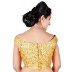 Gold Embroidered Silk Readymade Blouse