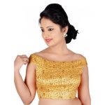 Gold Embroidered Silk Readymade Blouse