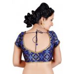 Royal Blue Embroidery Brocade Readymade Blouse