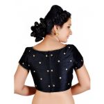 Black Zari Embroidery Work Dupion Silk Readymade Blouse