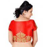 Red Zari Embroidery Work Dupion Silk Readymade Blouse