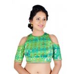 Green Zari Work Brocade Readymade Blouse